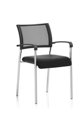 Brunswick Visitor Chair Black Fabric wArms Chrome Frame BR000025 DD